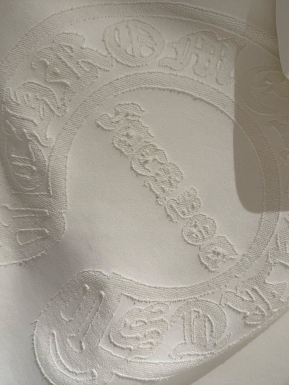 Chrome Hearts Embroidered Pattern White Hooded Sweatshirt Size XL - Picture 7 of 9